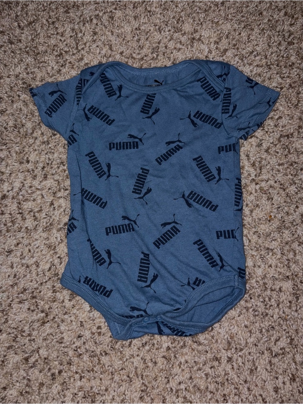 Puma Navy Blue Logo Infant One-Piece Bodysuit